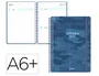 Liderpapel Agenda Escolar 2026-2027 Military - A6+ Espiral, Día por Página, Bilingüe Español, Azul, Papel FSC 80g, con Gomilla y Pegatinas