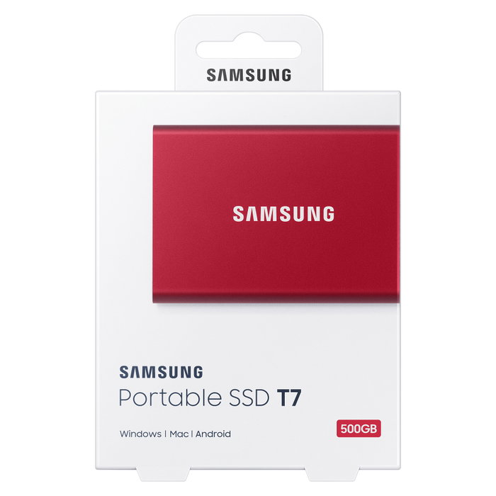 Samsung T7 Portable SSD 500GB USB 3.2 Gen 2 Rojo