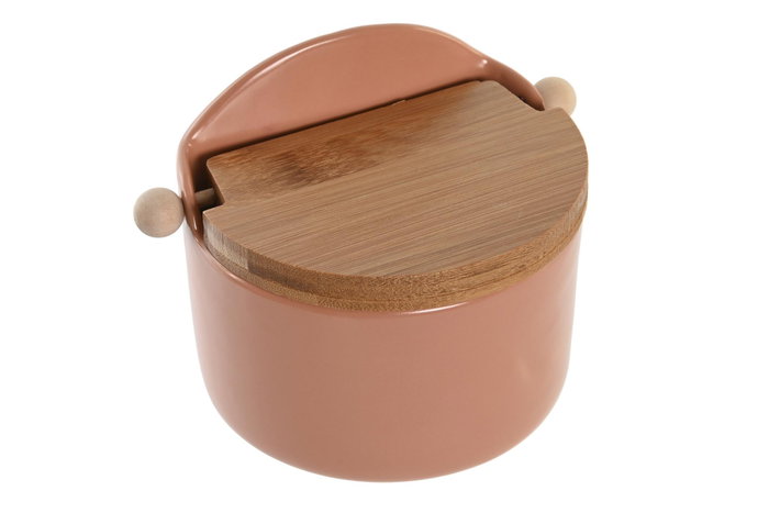 DKD Home Decor Salero de Dolomita y Bambú Surtido de 2 Piezas