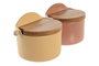 DKD Home Decor Salero de Dolomita y Bambú Surtido de 2 Piezas