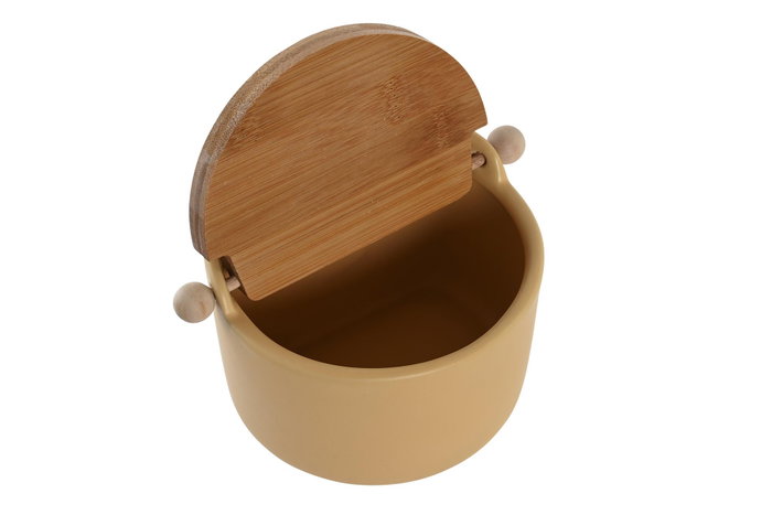 DKD Home Decor Salero de Dolomita y Bambú Surtido de 2 Piezas