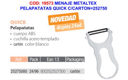 METALTEX Pelapatatas Quick con cartón