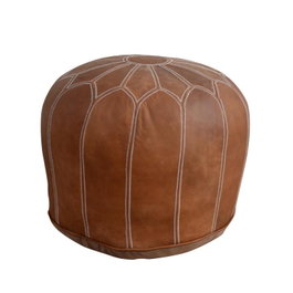 DKD Home Decor Reposapiés Vintage Marrón Piel 48 x 35 x 48 cm