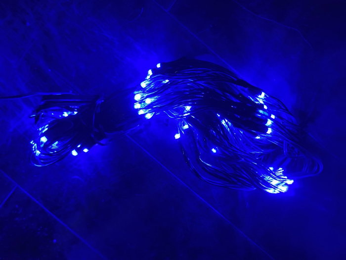 DKD Home Decor Luces LED de Red Azul 100 Bombillas 5mm IP44 DKD Home Decor Luces LED de Red Azul 100 Bombillas 5mm IP44