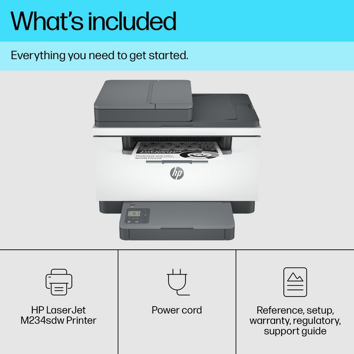 HP Impresora Multifunción LaserJet MFP M234sdw, Impresión Doble Cara Rápida, ADF, HP Smart App, Conexiones Fiables, Configuración Simplificada, Negro