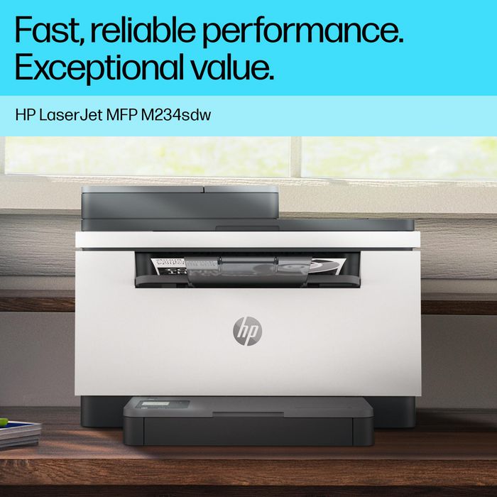 HP Impresora Multifunción LaserJet MFP M234sdw, Impresión Doble Cara Rápida, ADF, HP Smart App, Conexiones Fiables, Configuración Simplificada, Negro