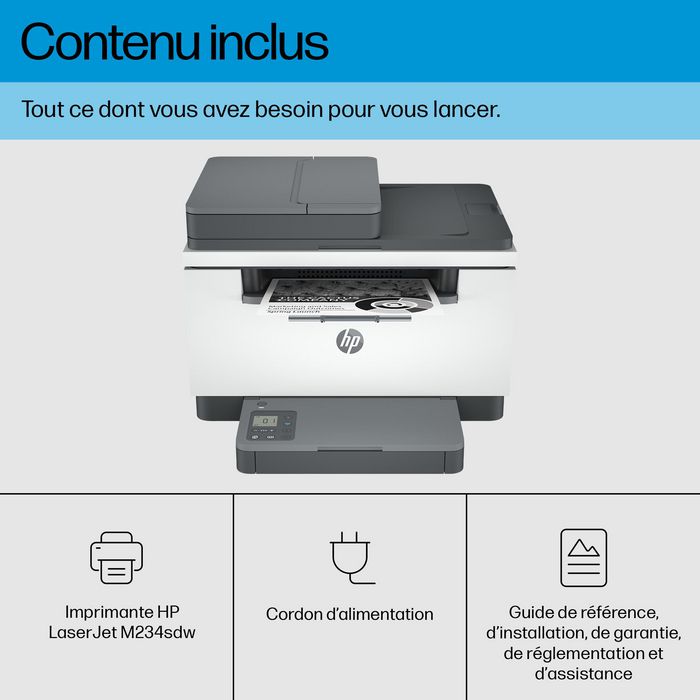 HP Impresora Multifunción LaserJet MFP M234sdw, Impresión Doble Cara Rápida, ADF, HP Smart App, Conexiones Fiables, Configuración Simplificada, Negro