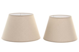 DKD Home Decor Set de 2 Pantallas de Lino Beige 40x40x25 cm E27