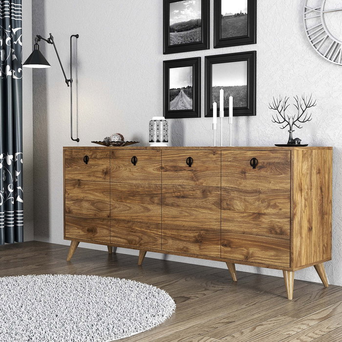 Hanah Home Consola Elite 1610 Estilo Bohemio Nogal 180x80x45cm Hanah Home Consola Elite 1610 Estilo Bohemio Nogal 180x80x45cm