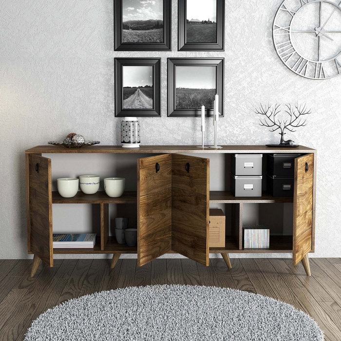 Hanah Home Consola Elite 1610 Estilo Bohemio Nogal 180x80x45cm Hanah Home Consola Elite 1610 Estilo Bohemio Nogal 180x80x45cm