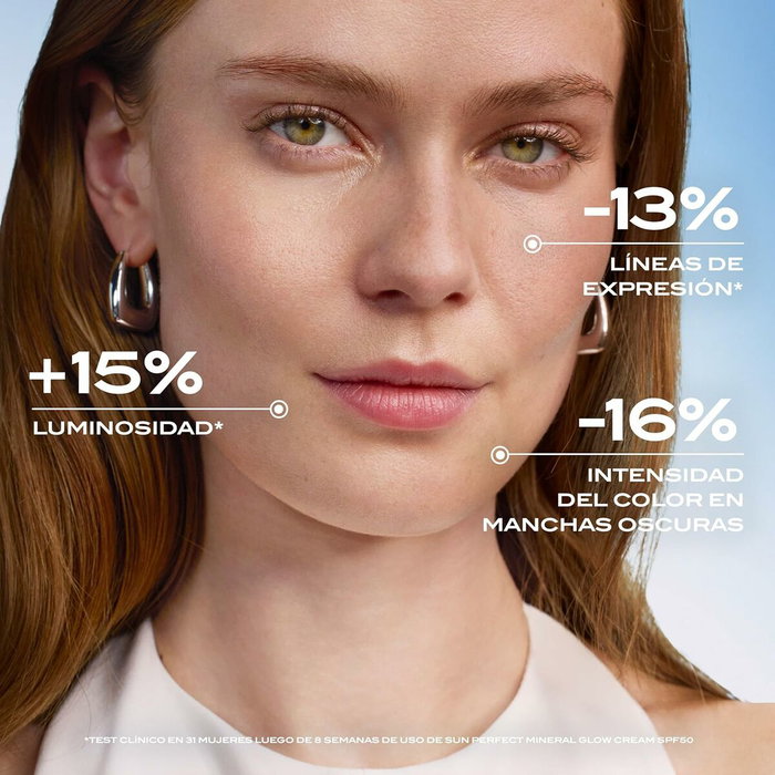 Lancaster Sun Perfect Crema Iluminadora Facial Mineral SPF50+ 30 ml - Protección Antiedad, Tono Rosado, Para Piel Sensible