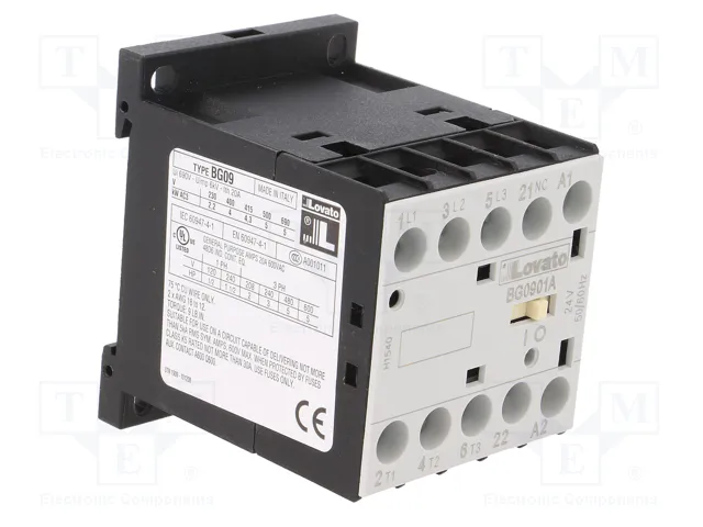 LOVATO ELECTRIC Contactor BG 3-polar 9A 24VAC