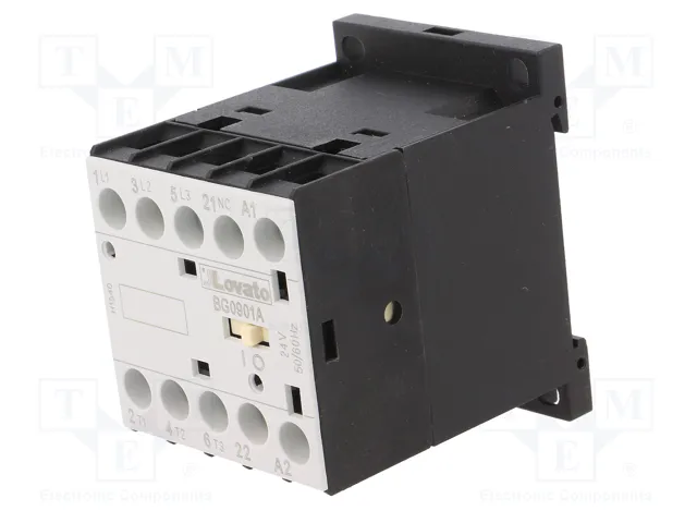 LOVATO ELECTRIC Contactor BG 3-polar 9A 24VAC
