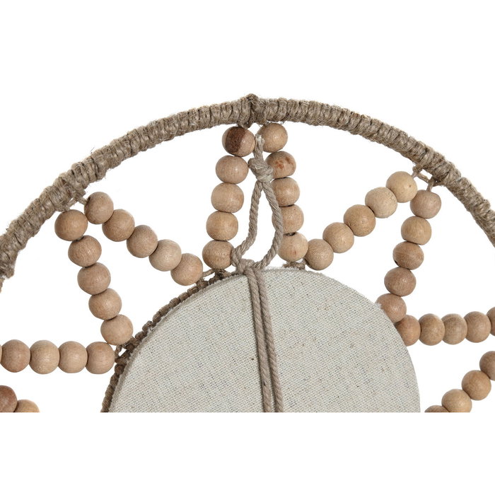 DKD Home Decor Set de 3 Espejos de Madera y Cristal Natural 20x20 cm