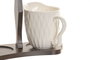 DKD Home Decor Set de 2 Azucareros Pengjia 25 de Porcelana y Bambú con Relieve