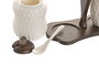 DKD Home Decor Set de 2 Azucareros Pengjia 25 de Porcelana y Bambú con Relieve