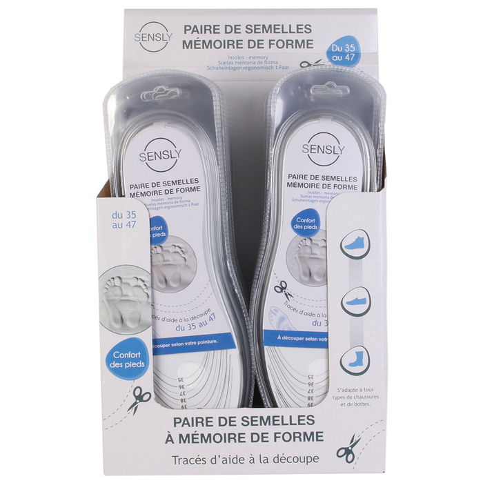 Sensly Par Plantillas Con Memoria Adaptables Para Mayor Confort y Bienestar