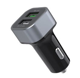 Elbe CARG-301-QC Cargador USB para Coche Doble Puerto Carga Rápida QC 3.0 Compatible Apple 2.4A Iluminación LED