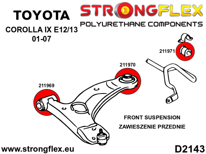 StrongFlex STF211969A Silentblock Delantero Control Brazo Sport