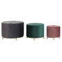 DKD Home Decor Set de 3 Reposapiés de Terciopelo