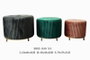 DKD Home Decor Set de 3 Reposapiés de Terciopelo