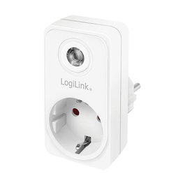 LogiLink PA0263 Adaptador de enchufe con sensor crepuscular, enchufe tipo F Schuko 230 V 16 A 3600 W IP20, Blanco
