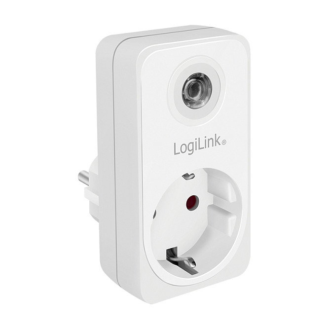 LogiLink PA0263 Adaptador de enchufe con sensor crepuscular, enchufe tipo F Schuko 230 V 16 A 3600 W IP20, Blanco