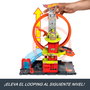 Hot Wheels Parque de Bomberos Superloop Hkx41 con Loop Ajustable, Propulsor y Coche Camión de Bomberos para Niños +4 Años