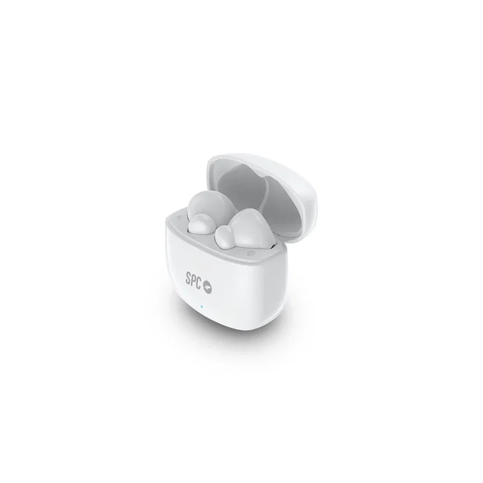 SPC Zion 2 Play Auriculares True Wireless Intraural Bluetooth 5.3 Blanco - Diseño Compacto, Autonomía 7h + 28h con Estuche, Control Táctil, USB-C