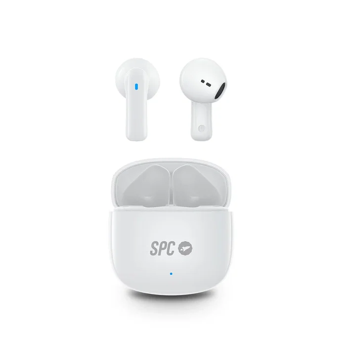 SPC Zion 2 Play Auriculares True Wireless Intraural Bluetooth 5.3 Blanco - Diseño Compacto, Autonomía 7h + 28h con Estuche, Control Táctil, USB-C
