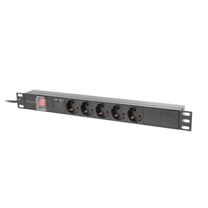 Lanberg PDU-05F-0200-BK Regleta de 5 salidas AC Tipo F 1U Negro