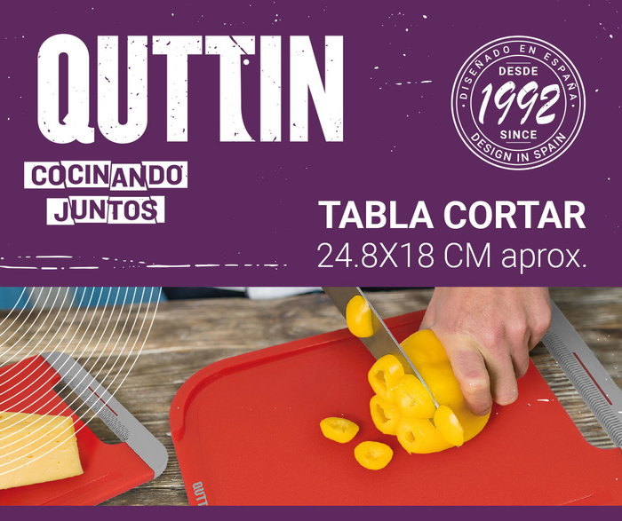Inde Tabla de Cortar Bicolor 24,4 x 18 cm (28 Unidades) Qutt Inde Tabla de Cortar Bicolor 24,4 x 18 cm (28 Unidades) Qutt