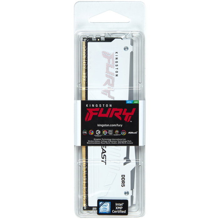 Kingston FURY Beast 32 GB DDR5 5200 MT/s CL40 DIMM White RGB Kingston FURY Beast 32 GB DDR5 5200 MT/s CL40 DIMM White RGB