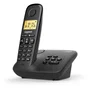 Gigaset Basic 100A Teléfono fijo con contestador automático, manos libres, pantalla retroiluminada, agenda 50 contactos y bloqueo de llamadas, Negro