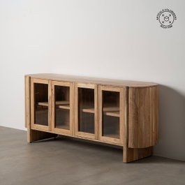 Ixia Aparador Natural de Madera de Acacia para Salón 180 x 40 x 80 cm
