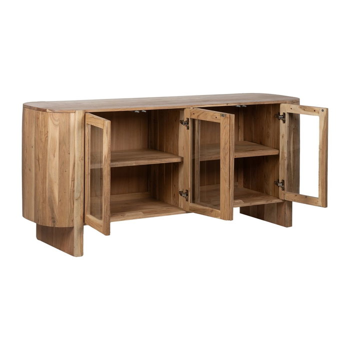 Ixia Aparador Natural de Madera de Acacia para Salón 180 x 40 x 80 cm