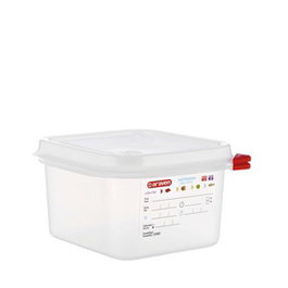 Araven OVIPLAS Cubeta con Tapa GN 1/6, 1.8 Litros - Polipropileno, 176x162x100 mm