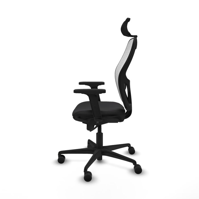 PIQUERAS Y CRESPO Silla de oficina Jorquera con mecanismo Sincro, Similpiel Negro y Malla Blanco