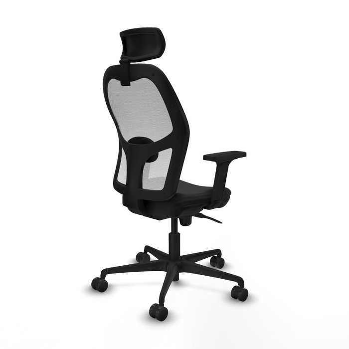 PIQUERAS Y CRESPO Silla de oficina Jorquera con mecanismo Sincro, Similpiel Negro y Malla Blanco