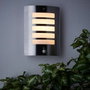 Brilliant TODD Aplique de exterior con detector AI, 29 cm, Plata brillante