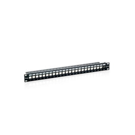 Equip Patch Panel Vacío Cat.6 24 Puertos 19" 1U Negro
