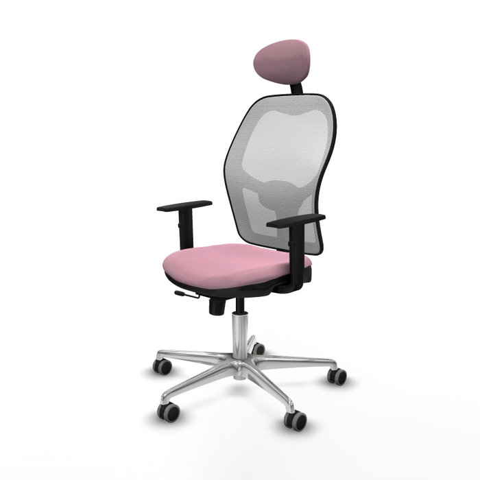 PIQUERAS Y CRESPO Silla de oficina Jorquera con mecanismo Sincro/Traslack, Rosa y Blanco PIQUERAS Y CRESPO Silla de oficina Jorquera con mecanismo Sincro/Traslack, Rosa y Blanco