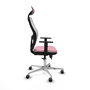 PIQUERAS Y CRESPO Silla de oficina Jorquera con mecanismo Sincro/Traslack, Rosa y Blanco