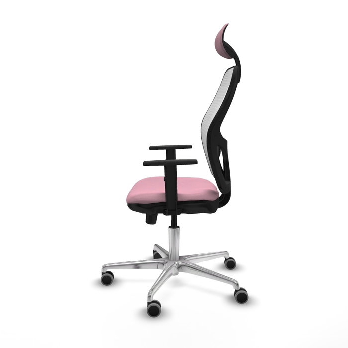 PIQUERAS Y CRESPO Silla de oficina Jorquera con mecanismo Sincro/Traslack, Rosa y Blanco PIQUERAS Y CRESPO Silla de oficina Jorquera con mecanismo Sincro/Traslack, Rosa y Blanco