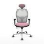 PIQUERAS Y CRESPO Silla de oficina Jorquera con mecanismo Sincro/Traslack, Rosa y Blanco