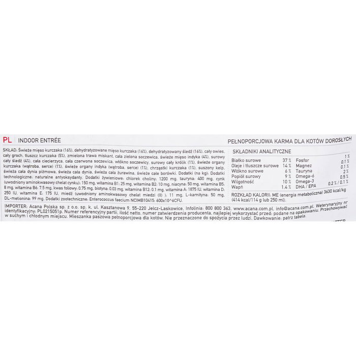 Acana Feline Adult Indoor 4,5kg Acana Feline Adult Indoor 4,5kg