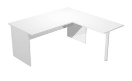 Artexport Mesa de Escritorio Presto con Patas de Panel Lateral y Ala Lateral Blanco