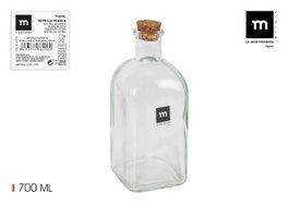 La Mediterranea Botella Frasca de 700 ml con Tapón de Corcho (12 Unidades)