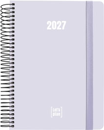 GRAFOPLAS Agenda Anual 2027 Colors Espiral Tapa Extra Dura Lavanda Soft A5