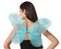 Alas de Hada Azules 50x35 cm con Destellos Plateados para Disfraz de Niña, Carnaval, Fiestas y Temática Sirena